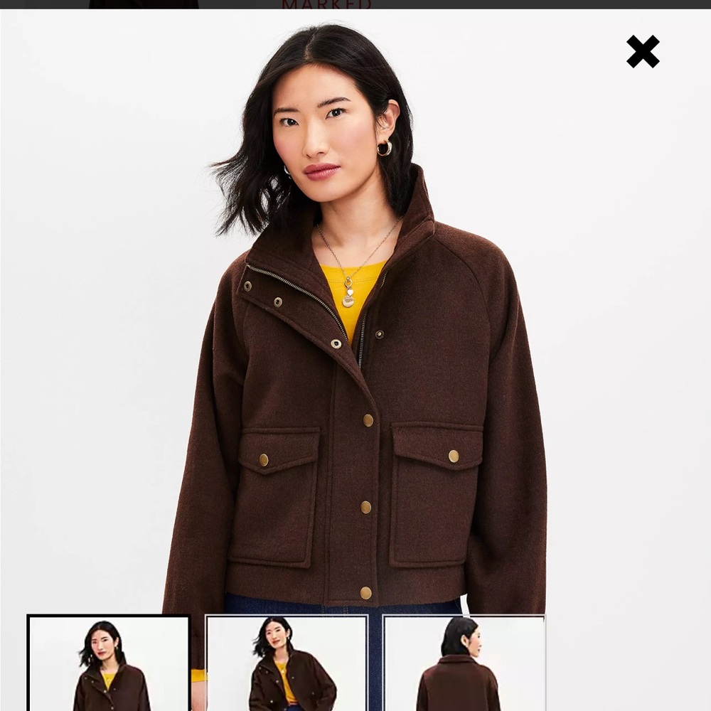 LOFT Brushed Funnel Neck Jacket